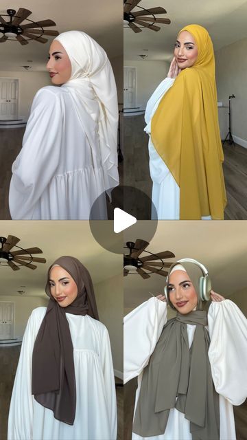 Hajab Girl Style, Chiffon Hijab Style Tutorial, How To Put Hijab, Hijab Styles Full Coverage, Hajbi Styles Outfit, Hijab Style Chiffon, Hijab Style Full Coverage, Full Coverage Hijab Styles, How To Wear A Hijab