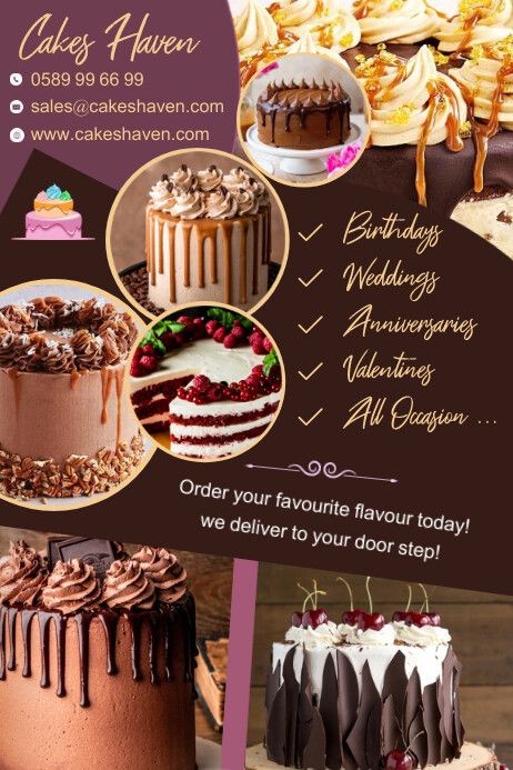 Editable Flyers Cakes & Pastries, Bakers & confectionery Restaurant & Hotels Food poster Designs Business Cake Design, Pastries Flyer Design, Promotion Poster Ideas, Cake Banner Design, Cake Poster Design Ideas, Bakery Flyer Design, Cake Flyer Design, Bakery Poster Design, Cake Poster Design