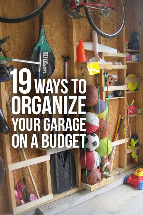 19 Ways to Organize Your Garage on a Budget | My garage was a mess until I found these organization ideas for DIY storage and ways to stay organized on a budget. #garage #organization Organize A Garage, Ways To Stay Organized, Garage Organization Tips, Diy Organizer, Garage Organization Diy, Small Garage, Garage Organize, Gallery Ideas, Diy Garage Storage