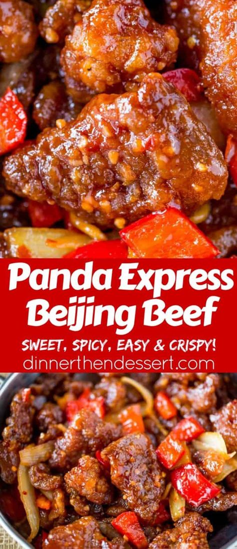 Panda Express Beijing Beef (Copycat) - Dinner, then Dessert Japan Cheesecake, Panda Express Recipes, Beijing Beef, Mapo Tofu, Sweet And Spicy Sauce, Marinated Beef, Panda Express, Beef Recipes Easy, Chinese Cooking