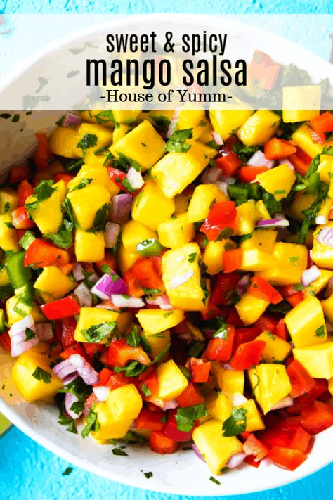 Spicy Fruit, Fruit Salsa Recipe, Mango Salsa Recipe, Salsa Guacamole, Mango Salsa Recipes, Tacos Burritos, Fruit Salsa, Mango Recipes, Fresh Salsa