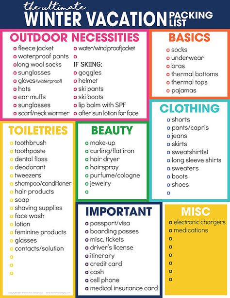 Not sure what to pack for your cold weather getaway? Use the free printable winter vacation packing list to help you stay organized for your winter vacation travel. #packinglist #coldweatherpackinglist #wintervacationpackinglist #skitrippackinglist #travelideas #packingtips Packing List Spring Break, Packing List Free Printable, Packing List Spring, Winter Vacation Packing, Winter Vacation Packing List, Spring Break Packing List, Vacation Packing Checklist, Spring Break Packing, What To Pack For Vacation