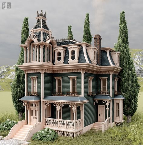 ArtStation - Victorian House, Hota Aisa Large Victorian House Plans, Victorian Suburban House, Sims 4 Victorian Build Cc, Sims 4 Victorian House Interior, Sims 4 Victorian House Floor Plans, Sims Victorian House, Small Victorian House Plans, Gothic Victorian House Plans, Victorian Homes Floor Plans