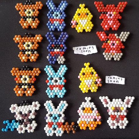 Fnaf Aquabeads, Aqua Bead Patterns, Waterbead Ideas, Aqua Beads Template, Aquabeads Patterns, Aquabeads Designs, Aqua Beads Patterns, Aquabead Patterns, Aqua Beads Ideas