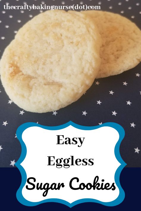 Easy eggless sugar cookies are chewy and delicious. They take about 15 minutes to make, or 5 if you're only after a cookie dough recipe to eat raw. Eggless Sugar Cookie Recipe, Baking Without Eggs, Eggless Sugar Cookies, Eggless Cookie Dough, Eggless Cookie Recipes, Cookie Dough Recipe, Raw Cookie Dough, Eggless Desserts, Chewy Cookies