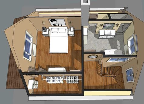 PROJECT: Master Bedroom Suite on Pinterest | Loft Conversions ... Attic Master Suite, Loft Conversion Bedroom, Attic Renovation Ideas, Attic Lighting, Attic Bedroom Designs, Attic Doors, Attic Closet, Attic Window, Attic Loft