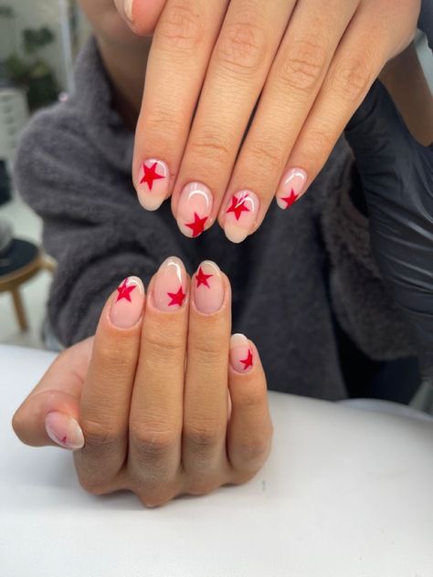 Nails For Spain, Red Accent Nails, Realistic Nails, California Nails, Classy Acrylic, Simple Gel Nails, Summery Nails, Casual Nails, Euro Summer