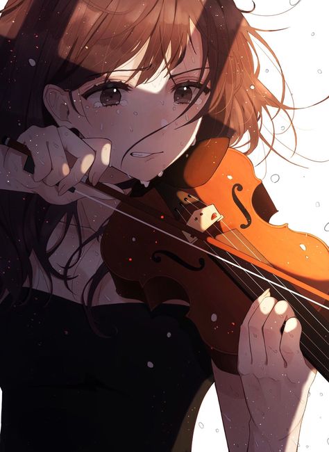 Violin Art, Wallpaper Animes, Anime Music, Anime Artwork, Girl Drawing, Manga Girl, 그림 그리기, Cute Anime Character, Anime Love