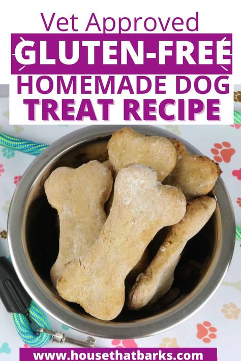 Indulge your dog with these Gluten-Free Homemade Dog Treat Recipes. Your pup will love these tasty treats! #homemadedogtreats, #gluten-freedog treats, #easytomakedogtreatrecipes, #dogtreatrecipes, #doglovers Gluten Free Dog Treats Homemade, Chicken Dog Treats Recipes, Homemade Dog Treat Recipes, Banana Dog Treat Recipe, Gluten Free Dog Treats, Dog Cookie Recipes, Pumpkin Yogurt, Pet Snacks, Animal Treats