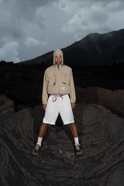 Carhartt Editorial, Hiking Street Style, Arcteryx Campaign, Carhartt Campaign, Athleisure Photoshoot, Mount Etna, Shades Of Violet, Campaign Fashion, Bad Friends