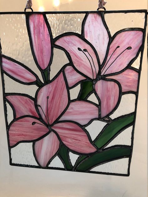 Stained Glass Pattern Lillies | Etsy Glass Painting Patterns, Stained Glass Quilt, Stained Glass Patterns Free, Glass Paintings, Glass Painting Designs, Stained Glass Pattern, Stained Glass Paint, Stained Glass Decor, Stained Glass Flowers