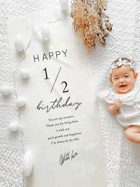 1set/1pc Half Birthday Party Decorative Backdrop Cloth/Party Background Tapestries For Baby | SHEIN USA Half Birthday Party, Letter Garland, Photo Tapestry, Diy Tapestry, Half Birthday, Birthday Letters, Happy 1st Birthdays, Party Background, Photo Decor