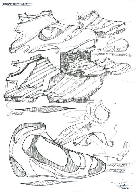 Shoes Design Study on Behance Design Shoes Drawing, Sneaker Concept, Sneakers Sketch, Sneakers Illustration, Conceptual Artwork, Futuristic Shoes, Shoe Sketches, Shoes Illustration, Art Appliqué