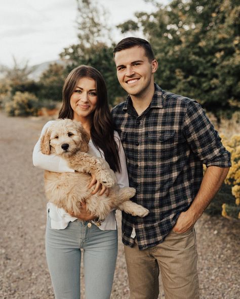 mom and dad ❤️ happy easter!!!! 🐰🐶 Husband Wife Dog Photos, Engament Pics, Family Dog Pictures, Fall Dog Photos, Dog Family Pictures, Puppy Photography, California Engagement Photos, Photos With Dog, Romantic Engagement Photos