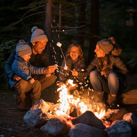 Family Campfire Fun: A joyful family moment as parents and children laugh together roasting marshmallows by the campfire. #family #campfire #marshmallows #laughter #children #parents #fun #evening #aiart #aiphoto #stockcake https://ayr.app/l/MsPm S’mores Family Photos, Family Bonfire Aesthetic, Fire Pit Family Photoshoot, Family Camping Trip Aesthetic, Family Camping Photos, Cooking With Family Aesthetic, Family Campfire Photoshoot, Campfire Family Photos, Happy Kids Aesthetic