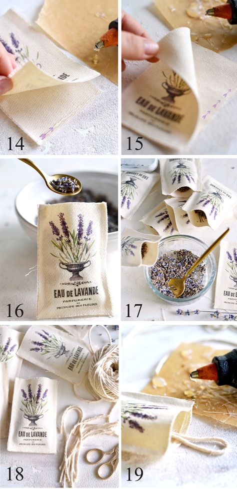 Diy Lavender Bags, Lavender Pots, Rustic Homestead, Lavender Uses, Lavender Crafts, Vintage Lavender, Easy Handmade Gifts, Lavender Gifts, The Graphics Fairy