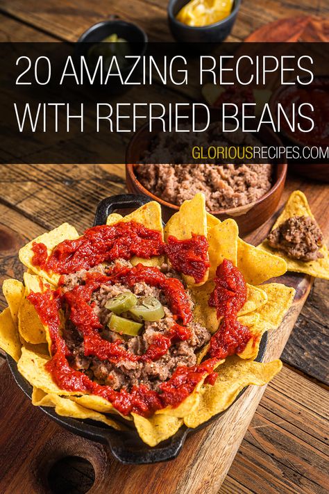 Refried Bean Side Dish Recipes, Leftover Refried Beans Recipes, Refried Beans Uses, Uses For Refried Beans, Refried Beans Ideas, Recipes That Use Refried Beans, Refried Bean Dinner Ideas, Recipes For Refried Beans, Recipe Using Refried Beans