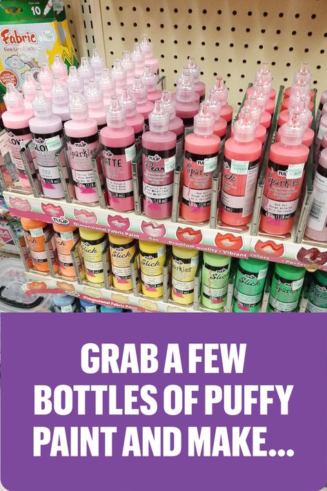 Grab a few bottles of Tulip Puffy Paint and make these awesome craft ideas from Glued To My Crafts today! Halloween Puffy Paint Crafts, Diy Puffy Paint Recipe, Puff Paint Designs, Puff Paint Crafts, Puff Paint Ideas, Puffy Paint Ideas, Diy Puff Paint, Paint Craft Ideas, Puffy Paint Art