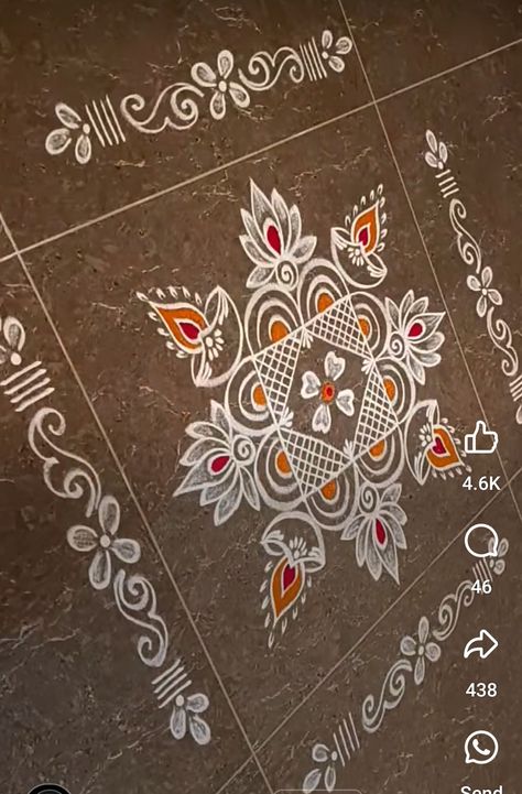 Mugullu Rangoli Designs, Gadapa Designs, Muggulu Design Simple, Best Rangoli Designs, Diwali Kolam, Daily Muggulu, Pattern Design Drawing, Easy Rangoli Designs Videos, Border Rangoli