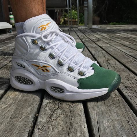 [WDYWT] Packer Shoes x Reebok Question "For Player Use Only" Outfits With Reebok Shoes, Allen Iverson Shoes, Iverson Shoes, Reebok Retro, Reebok Question, Pink Nike Shoes, Futuristic Shoes, Nike Boots, White Nike Shoes