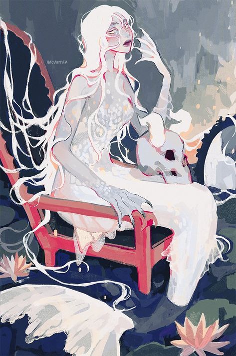 Mermaids And Mermen, White Lily, Mermaid Art, 영감을 주는 캐릭터, Coven, Creature Art, Fantasy Character Design, 만화 그림, Fantasy Creatures