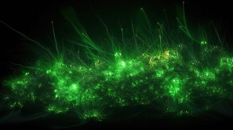 Particle Glow Green Glowing Particles In A 3d Abstracted Render On Black Background#pikbest#Backgrounds#Others Glowing Particles, Spark Light, Glow Green, Glowing Background, Background Gold, Light Chain, Black Backdrops, Digital Background, Blue Abstract