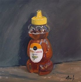 Honey Bear Bottle Drawing, Honey Bear Painting, Bear Honey Bottle, Bear Eating Honey, Honey Bear Bottle, Bear Bottle, Honey Container, Honey Bottles, Bottle Drawing