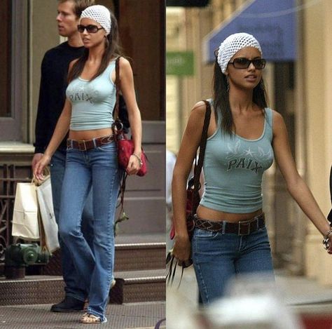 Late 2000s Outfits, Adriana Lima Outfit, Girl Celebs, 2000s Outfit, 2000s Fashion Trends, Outfits 2000s, 00s Fashion, Early 2000s Fashion, 2000s Outfits