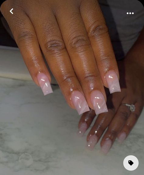 Short Square Acrylic Nails Marble, Acrylic Overlay Nails Medium, Tapper Square Acrylic Nails Short, Nails Short Black Women, Short Square Acrylic Nails Designs Spring, Ombre Short Nails Acrylic, Nude Overlay Nails, Short Baddie Nails Acrylic, Short Extra Nails