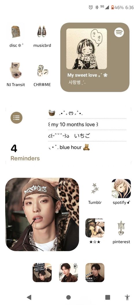 Phone Home Screen Ideas Android, Homescreen Inspo Kpop, Kpop Homescreen, Android Homescreen, Iphone Home Screen Layout, Screen Layout, Phone Layout, Homescreen Layout, Lock Screen