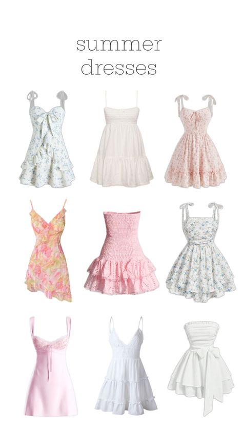 The perfect summer dresses European Summer Outfits, Preppy Summer Outfits, Trendy Outfits For Teens, Short Summer Dresses, Foto Casual, Cute Preppy Outfits, Cute Comfy Outfits, Outfits Verano, Cute Summer Dresses