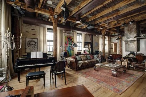 Midlife Crisis Loft by Lev Lugovskoy Loft Apartment Designs, Industrial Apartment Decor, Loft Estilo Industrial, Paris Loft, Eclectic Loft, Warehouse Living, Warehouse Loft, Industrial Apartment, Loft Interior