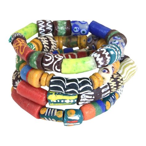 Ghana Glass Trade Bead Bracelet, Beaded Bracelet, Boho Bracelet, African Bracelet, Stacking Bracelet History Of Ghana, Ghana Beads, African Beaded Bracelets, African Bracelet, African Bracelets, West African Countries, Bracelet Stacking, African Trade Beads, Bracelets Set