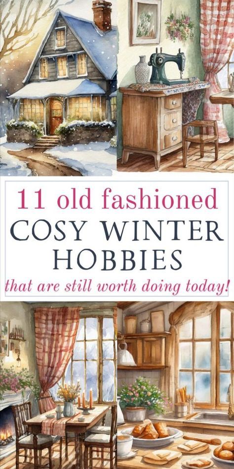 Winter can be a tough time, but it's also a great time to enjoy some cozy and simple hobbies that can make it more enjoyable. I've put together a list of 11 old fashioned hobbies and resources that are perfect for enjoying during the winter. From baking to sewing there's something for every homemaker! Simple Hobbies, Winter Hobbies, Cottagecore Living, Happy Homemaking, Simple Living Lifestyle, Christian Homemaking, Homesteading Diy, Hygge Life, Hobbies To Try