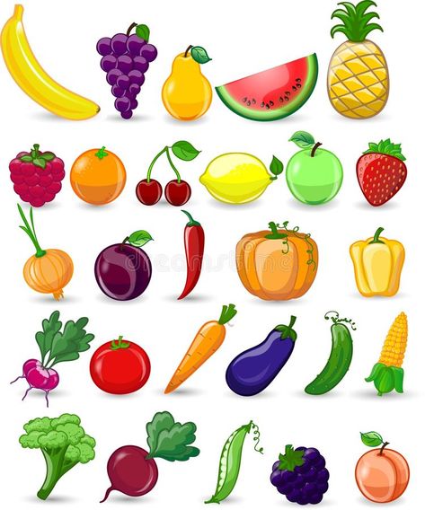 Drawing Fruits, Fruit Drawings, Fruits And Vegetables Images, Vegetables Drawing, Cartoon Vegetables, Fruits And Vegetables Pictures, Vegetable Drawing, Vegetable Cartoon, Vegetable Pictures