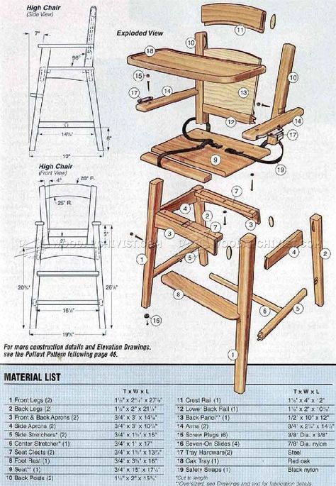 Wooden Baby High Chair, Kids Woodworking Projects, Wooden High Chair, Woodworking Plans Patterns, Wooden High Chairs, Woodworking Plans Beginner, Woodworking Projects Furniture, Wood Crafting Tools, Woodworking Projects For Kids