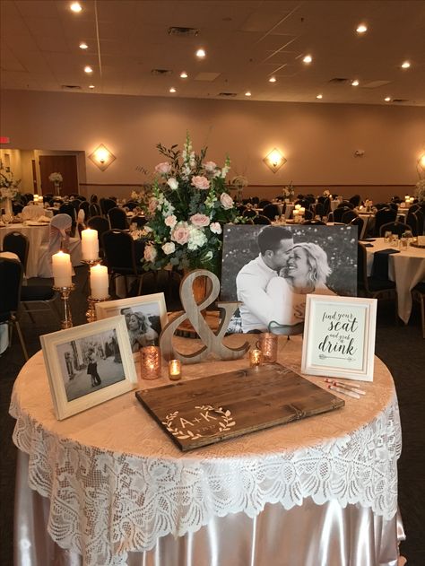 Civil Wedding Signing Table, Guest Book Sign In Table Wedding Ideas, Entry Table For Wedding, Wedding Decor Guest Book Table, Wedding Book Signing Table, Engagement Welcome Table Ideas, Wedding Reception Entrance Table, Rustic Wedding Guest Book Table Ideas, Entryway Wedding Decor Receptions