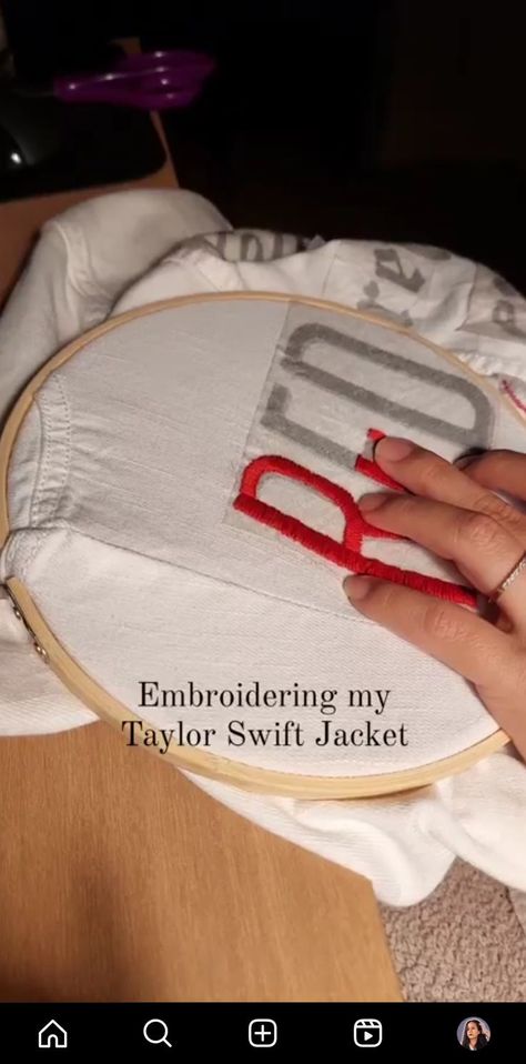 Taylor Swift: The Eras Tour DIY Embroidered Jacket Taylor Swift Eras Tour Jean Jacket, Taylor Swift Jacket Diy, Taylor Swift Jean Jacket Diy, Embroidered Jacket Diy, Eras Tour Diy, Embroidered Taylor Swift, Eras Tour Jacket, Taylor Swift Jacket, Red Album