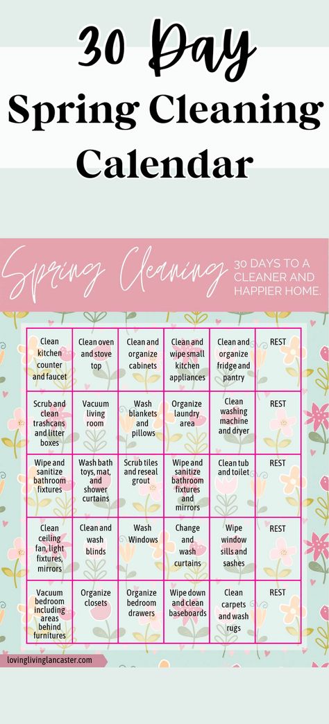 Spring is here again and it’s time to dive deep and do all the cleaning. I know Spring cleaning can feel daunting, but I have broken it down into a 30-day spring cleaning challenge printable calendar so that you can get your home deep cleaned even if you are a busy mom being pulled in countless different directions at all times. Spring Cleaning Calendar, House Management, Cleaning Hacks Bedroom, Cleaning Calendar, Spring Cleaning Challenge, Full Body Workout Plan, Cleaning Schedules, Summer Cleaning, Planner Cleaning