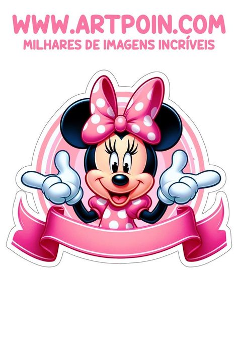 Disney Characters Reimagined, Toppers Cupcakes, Minnie Mouse Printables, Mini Mousse, Mickey Mouse Cake Topper, Mickey Mouse E Amigos, Minnie Mouse Cake Topper, Fiesta Mickey Mouse, Minnie Mouse Birthday Cakes