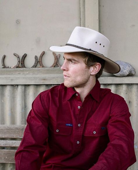 Everything Australian on Instagram: “A Classic combo. @Akubraofficial Cattleman in Sand and Burgundy King River work shirt from…” Cattleman Hat, Head Wear, Man Hat, Keep Moving, Work Shirt, Hard Working, City Centre, Work Shirts, Instagram A