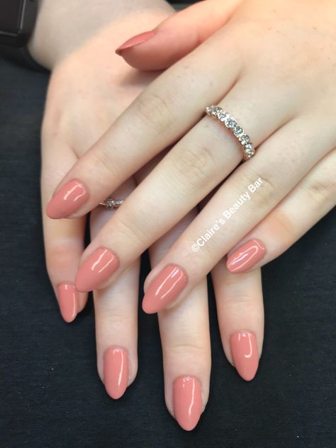 Peachy Gel Nails, Fall Peach Nails, Peach Fuzz Color Nails, Peachy Nails Acrylic, Salmon Acrylic Nails, Peachy Nail Color, Peach Shimmer Nails, Salmon Nail Color, Dark Peach Nails