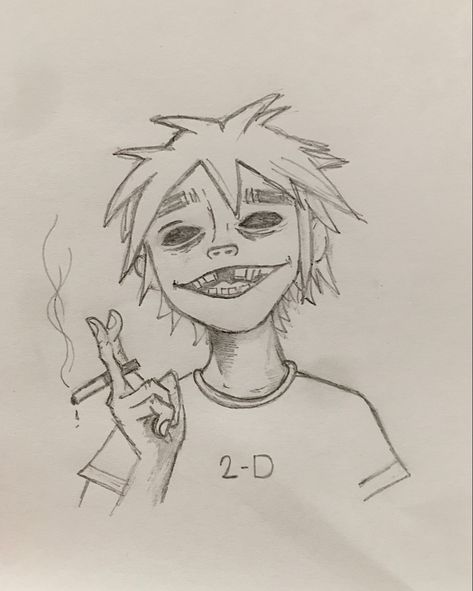 Gorillaz Drawing Style, How To Draw Gorillaz Style, Gorrilaz Tattoo, Gorillaz Doodles, 2d Gorillaz Drawing, Sketchbook Design Ideas, Gorillaz Sketch, Cute Sketches Doodles, Gorillaz Drawing