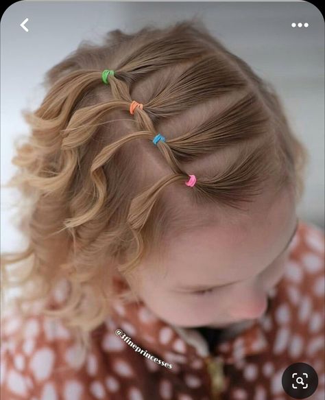 Preschool Curly Hairstyles, Picture Day Hair For Preschool, Ball Hair Ties Hairstyles, Fine Toddler Hair Hairstyles, Toddler Easter Hairstyles, Easy Easter Hairstyles For Kids, One Bow Hairstyles Toddler, Hairstyles For Preschoolers, 1st Grade Hairstyles