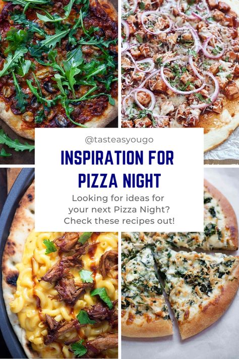 Find Pizza Night inspiration with this round-up of Homemade Pizza Recipes on Taste As You Go! Easy Mexican Pizza, Pancetta Pizza, Pizza Toppings Combinations, Fancy Pizza, Unique Pizza, Diy Pizza, New Pizza, Gourmet Pizza, Smoked Cooking