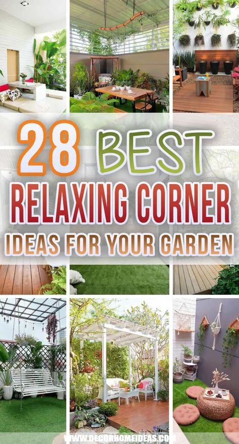 Corner Landscaping, Backyard Sitting Areas, Garden Sitting Areas, Garden Nook, Landscaping Inspiration, Backyard Seating, Corner Garden, Gravel Garden, Garden Aesthetic