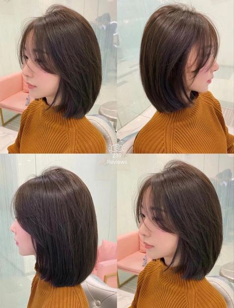 Short Hair Korean Style Bob, Short Hair Cuts For Round Faces Straight, Korean Short Hair For Oval Face, Korean Haircut Short Round Faces, Oval Haircut Short, Korean Long Bob, Short Hair For Round Face Asian, Short Haircut Ideas For Round Face, Korean Haircut For Chubby Face