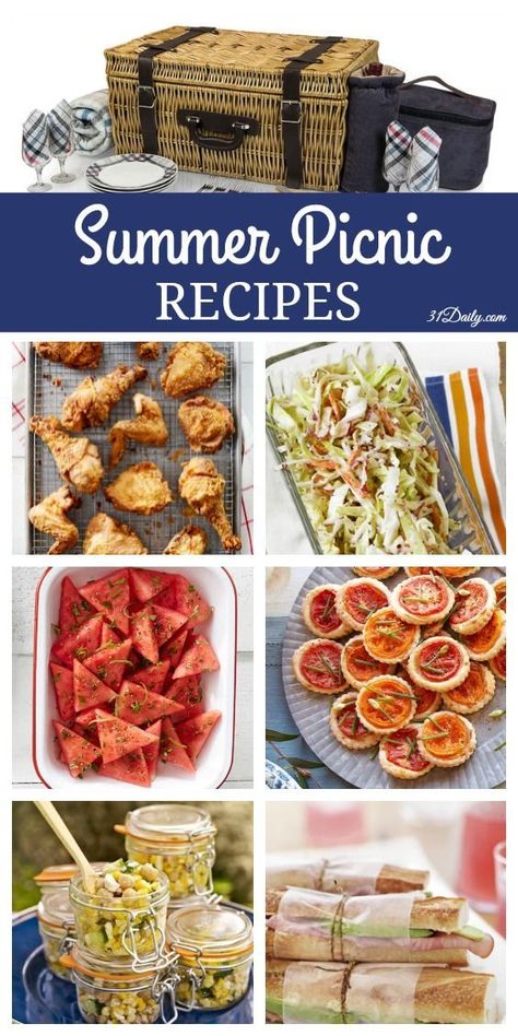 Summer Picnic Recipes, Family Picnic Food, Family Picnic Foods, Best Picnic Food, Easy Picnic Food, Picnic Potluck, Summer Picnic Food, Picnic Menu, Picnic Recipes