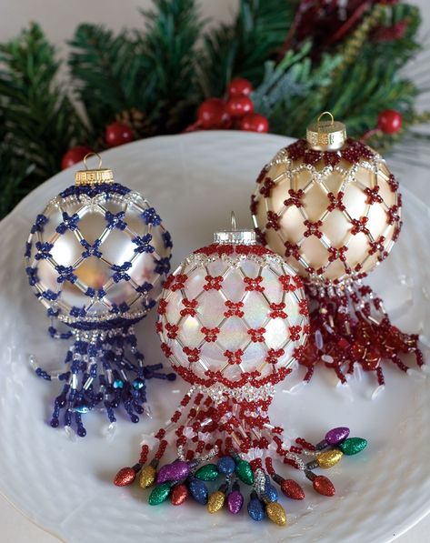 Beaded holiday ornaments