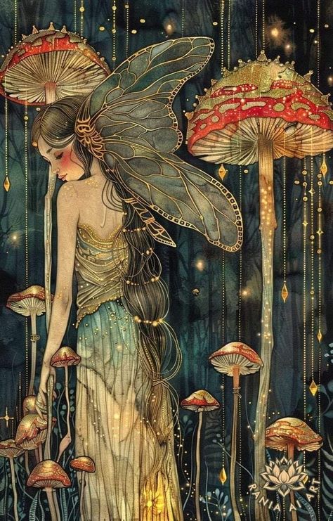 Faery Art, Imagination Art, Fairy Illustration, Fairy Pictures, Wildlife Photographer, Fairy Artwork, Fairy Magic, Fairytale Art, Mushroom Art